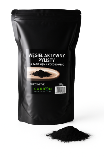 Węgiel aktywny pylisty na bazie węgla kokosowego 200 g – opakowanie produktu